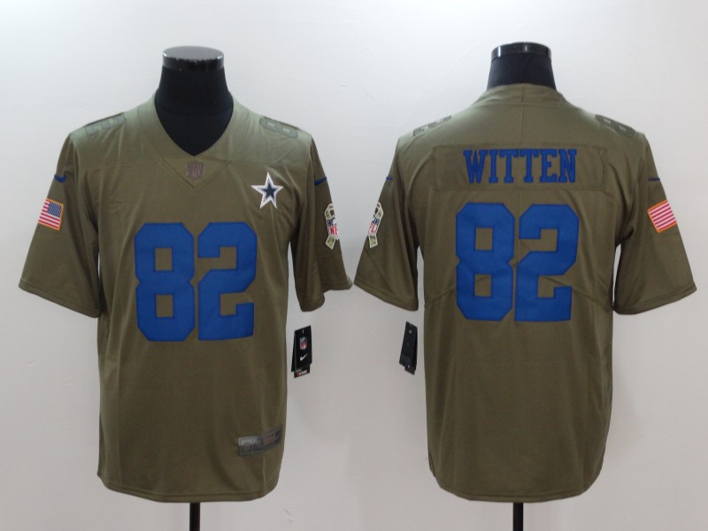 Men Dallas cowboys #82 Witten Nike Olive Salute To Service Limited NFL Jerseys->seattle seahawks->NFL Jersey